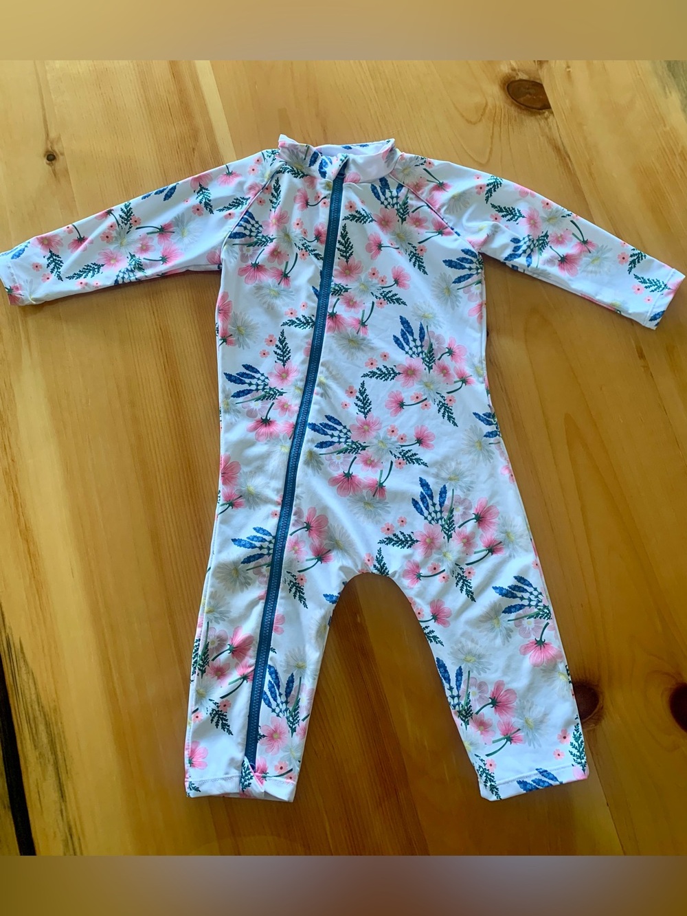 STONZ UV Protective Sun Suit - White with Pink & Blue